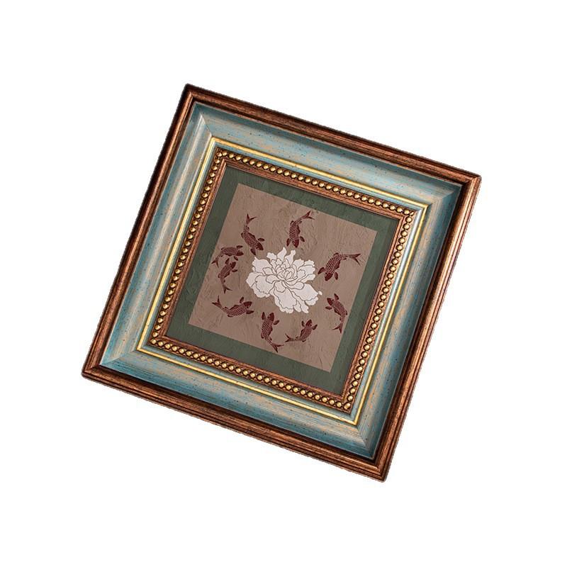 Resin Picture Frame Vintage Antique Photo Frame Retro Green Gold Picture Frames Home Decor for Wall Hanging or Tabletop Display