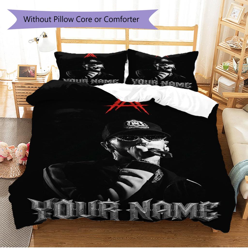 Name Custom Anuel AA Poster Pattern Bedding Set Quilt Cover Pillowcase Home Decor Gift (1 * duvet cover + 2 * pillowcase, without core)