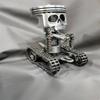 Carved Piston Skull Face Sculpture Resin Skull Artwork Statue Crafts Home and Office Personalised Desktop Decoration Ornaments