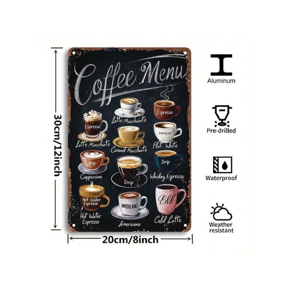 Vintage Metal Wall Art Sign Aluminum Poster for Bar Cafe Decor 8x12 Inch