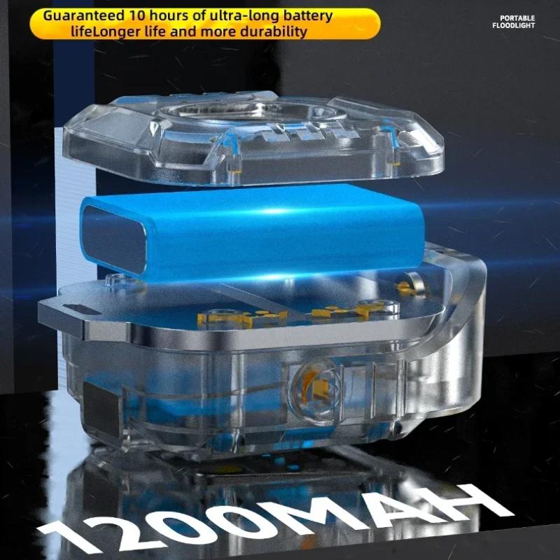 Lanternă de buzunar COB, reîncărcabilă prin USB, cu 6 moduri, super luminoasă, mini lanternă portabilă de lucru cu magnet, camping în aer liber