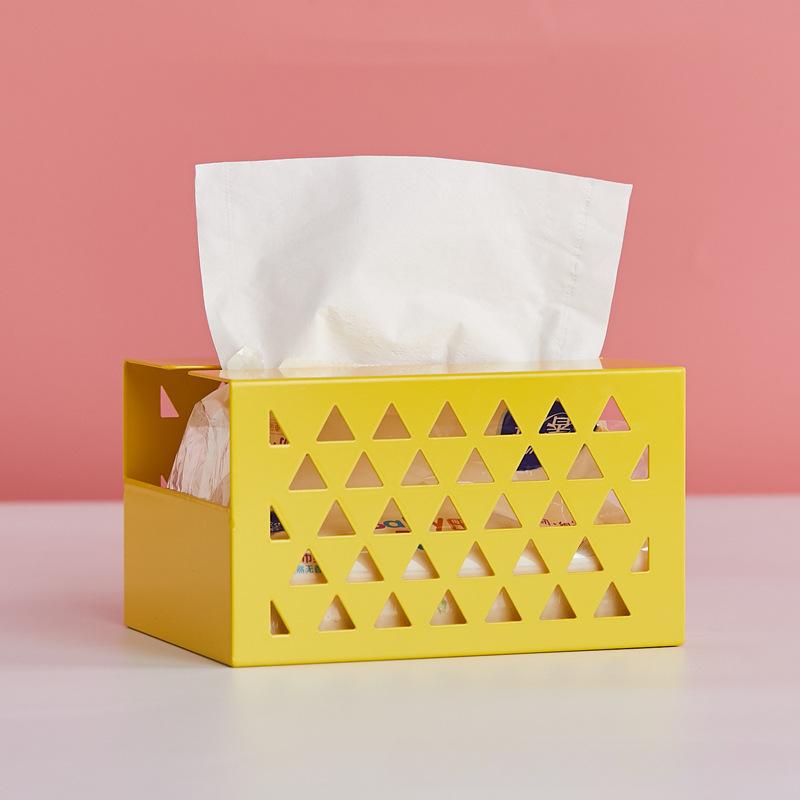 Kitchen Tissue Boxes Home Iron Multifunctional Office Crafts Seat Type Toilet Paper Storage Case Bedroom Metal Tissue Dispenser