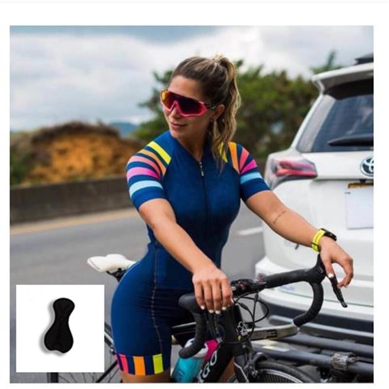 Short-sleeved Cycling Suit Set Women s Mountain Biking Triathlon One-piece High-elastic Tights XL