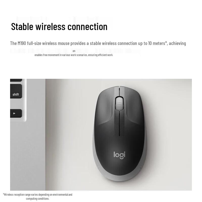 Logitech M190 Full-Size Wireless Optical Mouse
