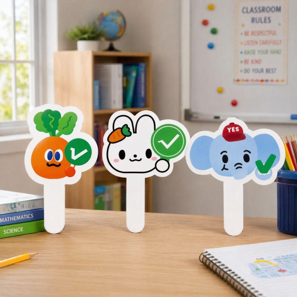 8pcs Yes/No KT Board Right/Wrong Hand Held Response Card Hold Up The Sign School Competition