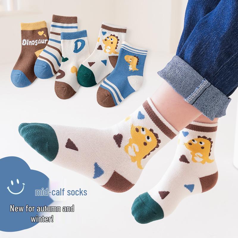 Autumn Cartoon Socks for Kids - Class A Boys & Girls Baby Socks for Fall/Winter