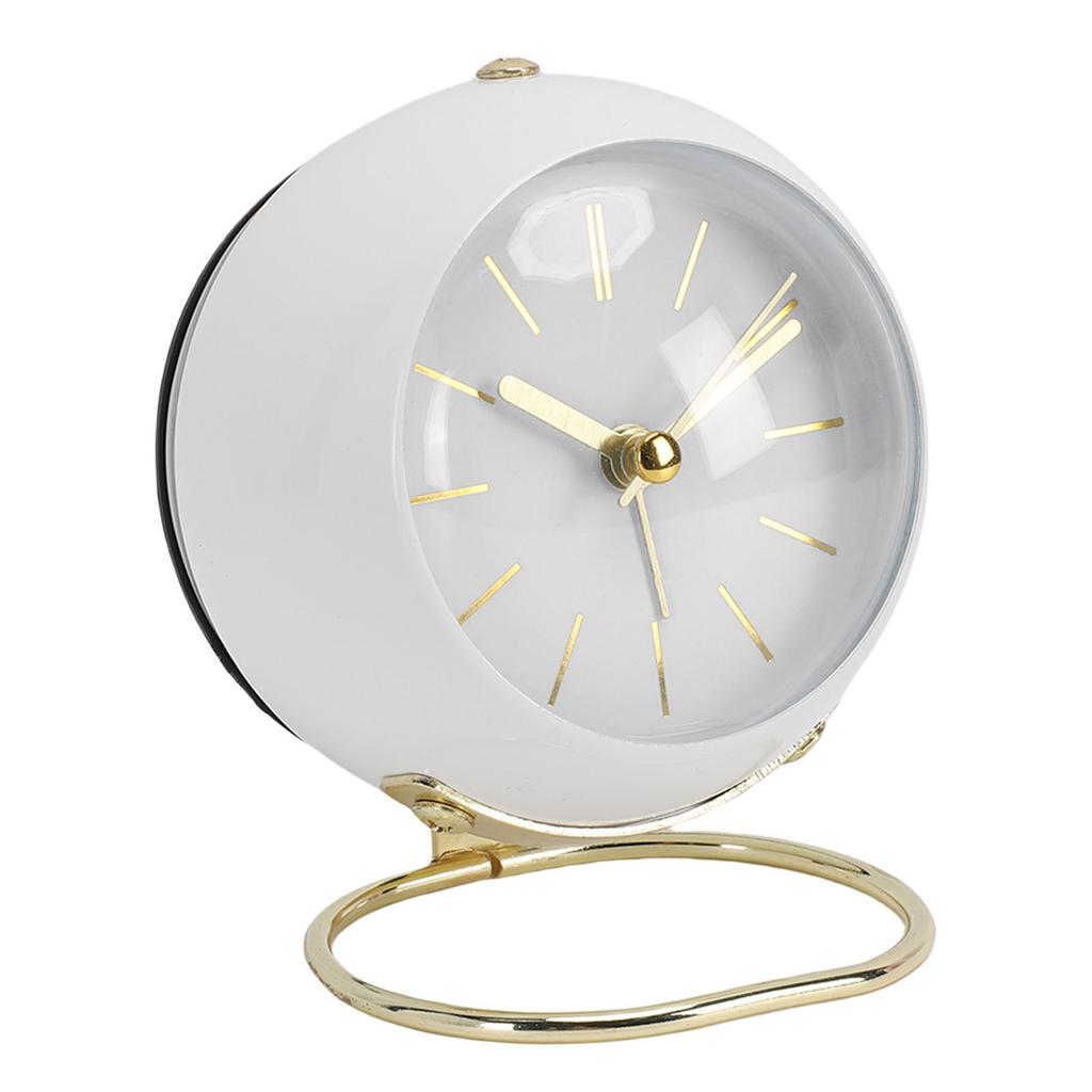 Small Desk Clock with Night Light Silent Non Ticking Battery Powered Analog Alarm Clock for Bedroom Kitchen Bedside Desktop