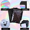 100Pcs Holographic Ziplock Bag Plastic Laser Iridescent Zip Bags for Manicure Eyelash Display Earrings Ring Jewelry Storage Bags