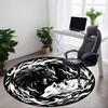 1pc Wolf Yin Yang Chair Carpet for Office, Round Non-Slip Durable Large Size Office Carpet, Suitable for Office, Beautiful Decoration