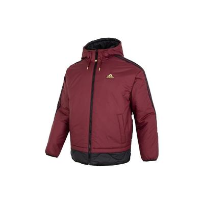 Logo Wendbare Patchwork-Kapuzenjacke aus Kunstlammfell für Herren Himbeere IW4037