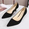 Women Sweet Flocks Thin Heel Shoes Office Work Single Shoes Nightclub Party Banquet Pub Attendant High Heels Large Size 35-46