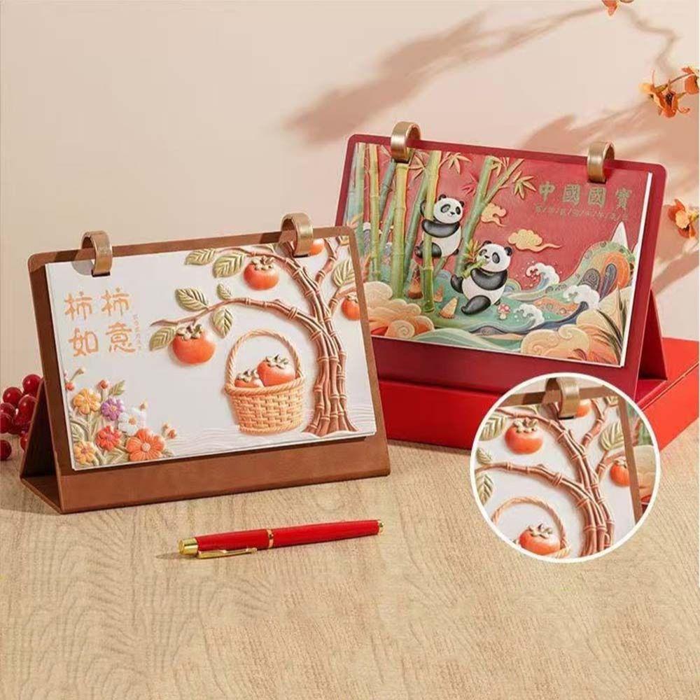 Standing 2026 Desktop Calendar Flip Design Coil Calendar Memo Pad Calendar Desktop Display