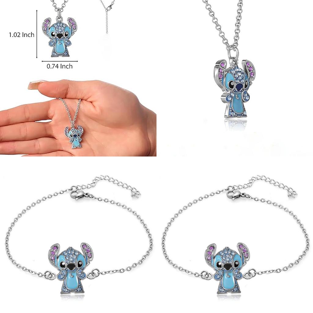 Lilo Stitch Modeschmuck Legierungskette mit Strasssteinen für Gelegenheitsgeschenk