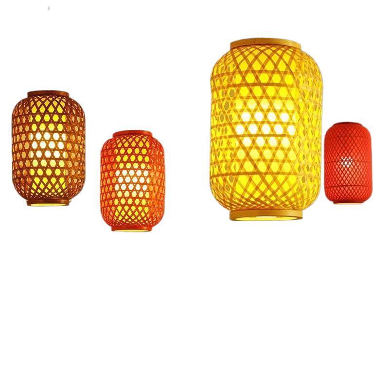 Chinese Bamboo Weaving Pendant Lantern with Logo for Hot Pot Restaurant or Teahouse