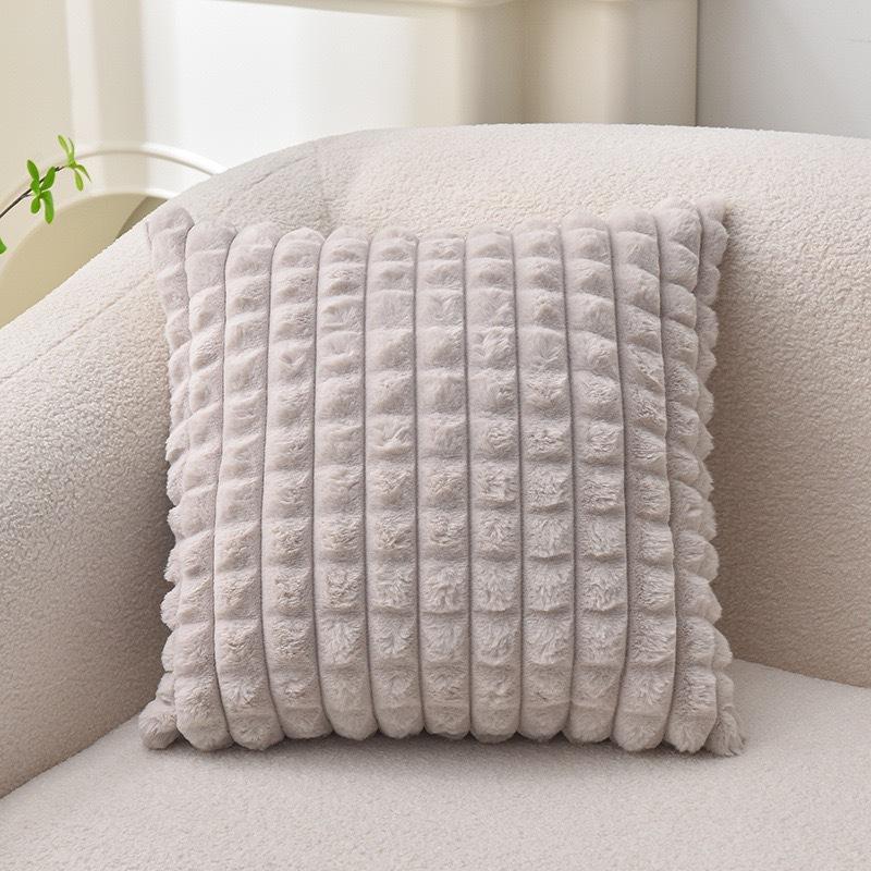 Kissenbezug im quadratischen, kleinen, duftenden Stil mit Kaninchenfell, Sofakissenbezug, Büro, Plüsch-Rückenlehnen-Kissenbezug ohne Füllung