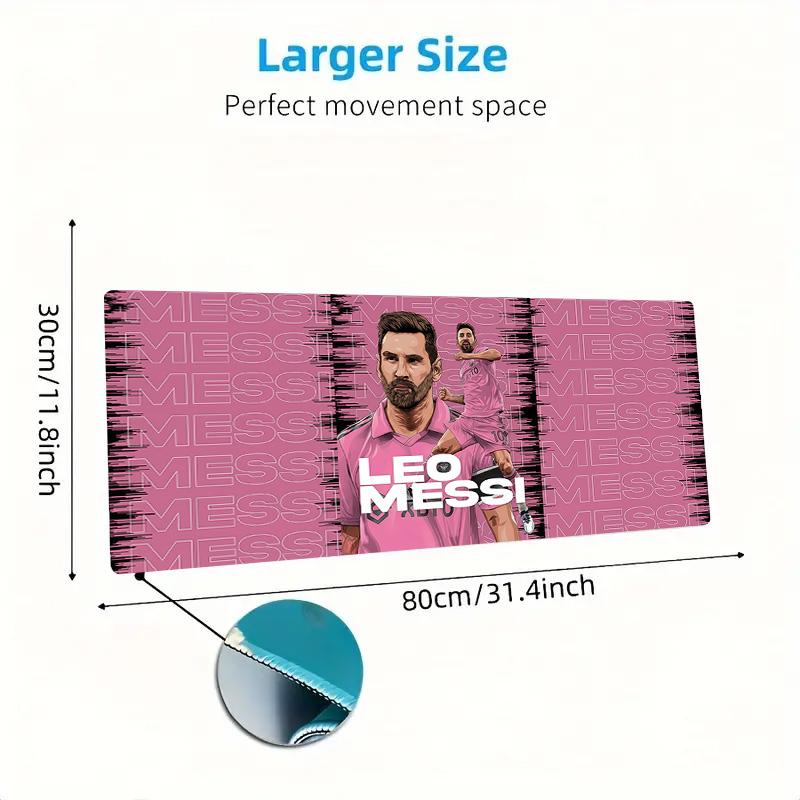 Tappetino Mouse Colore Maglia Rosa Messi Grande Cuscino Tavolo da Gioco Antiscivolo Laptop Tablet Mousepad Grande Tappetino XXL Mini PC Tappetino da Gioco Con Bordo Lock