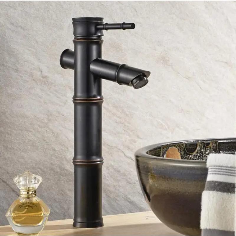 Antique Brass Bronze Black Finish Bathroom Basin Hot&Cold Mixer Tap High Quality Waterfall Faucet