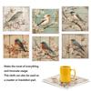 Cleaning Cloth Reusable Kitchen Dish Towels Eco-friendly Microfiber Bird Flowers Print Dishcloths Lint Free Washable Duster Rags Tea Towels 9*7inch