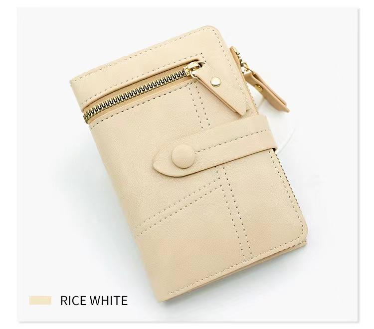 Portofel Nou Femei Piele PU Scurt Pliabil Vertical Fermoar Dublu Portofel de Modă pentru Femei