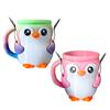 Penguin Ice Cream Pint Holder with Spoon Snack Drawer Reusable Ice Cream Containers Popsicle Holders Beer Can Cup Sleeve