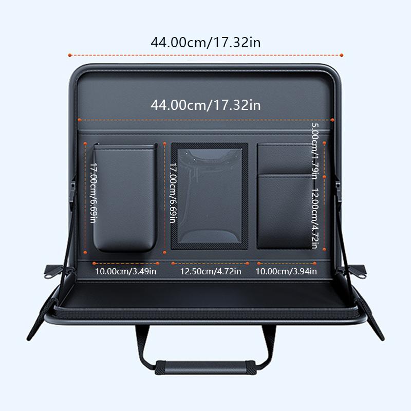 SEAMETAL Car Laptop Holder Leather Car Seat Back Hanging Notebook Table Portable Auto Computer Desk Dining Tablet Bracket Food Organizer