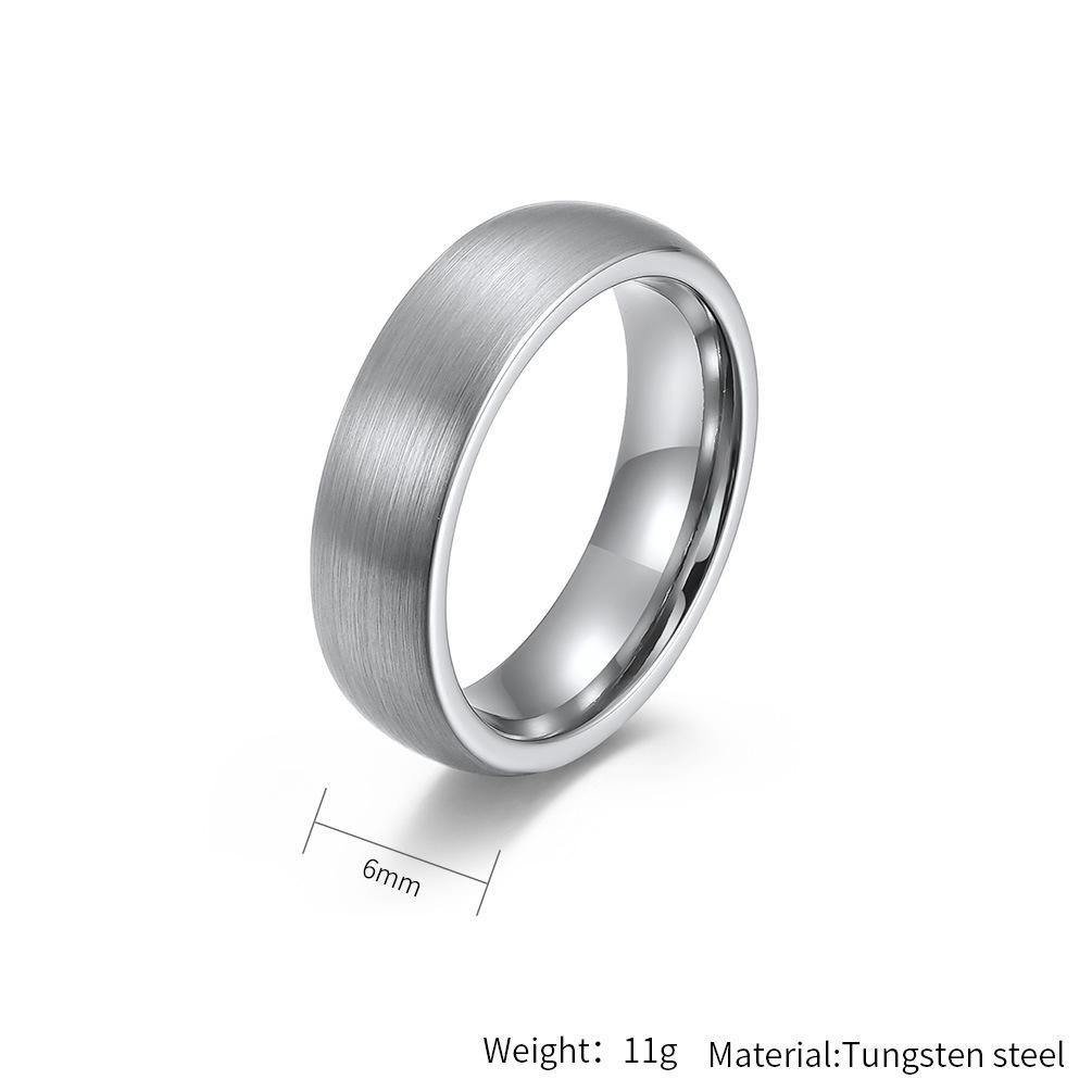 4 6 8mm Matte Brushed Tungsten Ring for Men Women Fashion Personality Simple Unisex Couple Ring Gold Color Hip Hop Jewellery Accessories