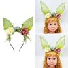 Large Bunnies Ears Hair Hoop Polychrome Flower Hairband Female Anime Headbands for Kids and Teens