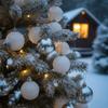 Christmas Baubles - SIROCO - Pack of 24 - Shatterproof Plastic - 60 Mm - White and Silver