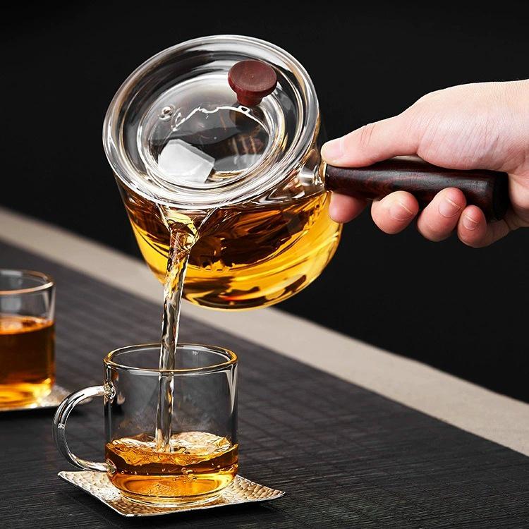 High Borosilicate Glass Side-Handle Tea Kettle Set with Infuser