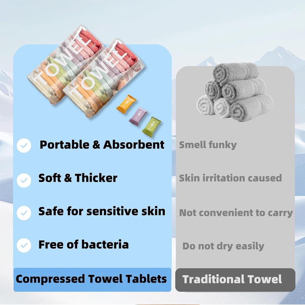 Disposable Travel Compression Towel  Super Absorbent Face And Hand Towel Portable Travel Towel Cloth Suitable For Camping Hiking