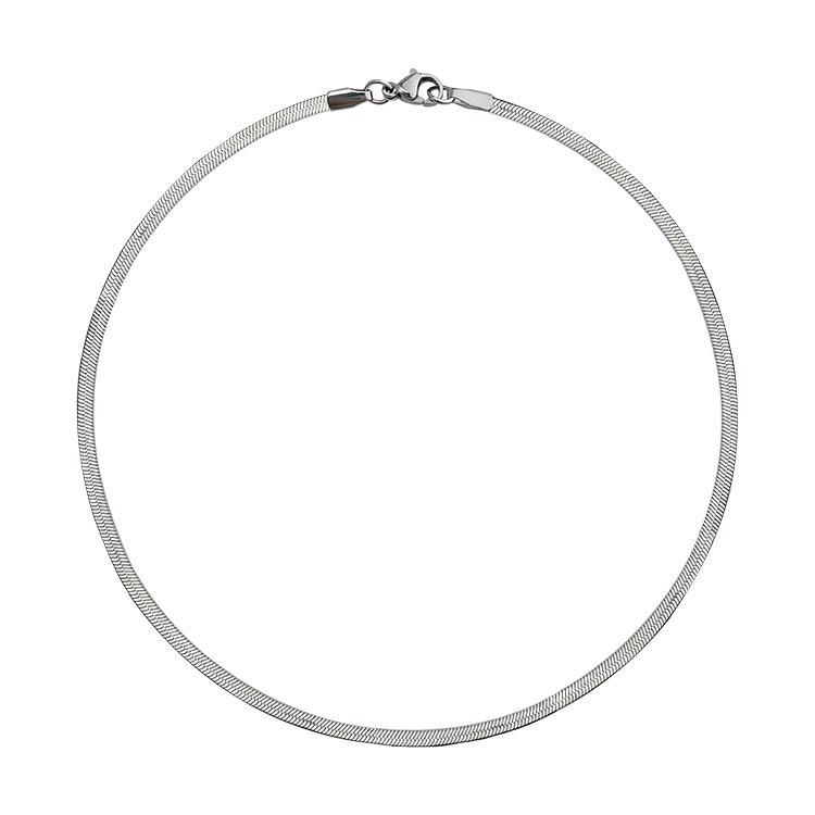 Minimalistische europäische & amerikanische Edelstahl Schlangenkette Halskette - Temperamentvolle Mode Schlüsselbeindesign.