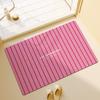 Soft Color Striped Diatomite Bath Mat Super Absorbent Quick-Dry Non-Slip Rug for Bathroom Sink Area Shower Room Stain-Resistant