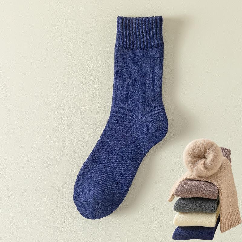 

Мужские очень толстые кашемировые носки до середины икры - Теплые, на флисовой подкладке, плюшевые для осени и зимы One Size темно-синий