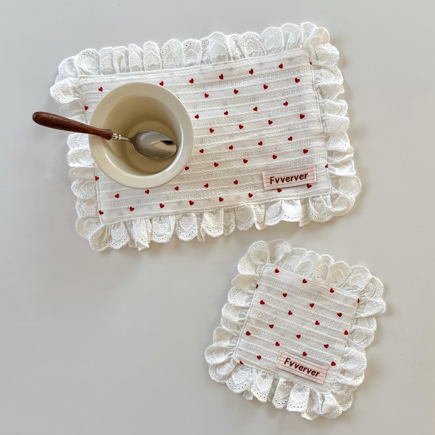 

Подставки в виде двух половинок сердца, Изолированный коврик, Домашний декор, Тканевая подставка, Фон для фото, Дисплей-пад