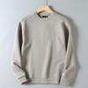 Original Foreign Trade Autumn New Model Air Layer Fabric Comfortable Versatile Round Neck Pullover Solid Color Long Sleeve Base Sweatshirt for Men
