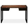 Bureau en bois de récupération massif avec 2 tiroirs - vidaXL - 120x50x76 cm - Laqué - Noir