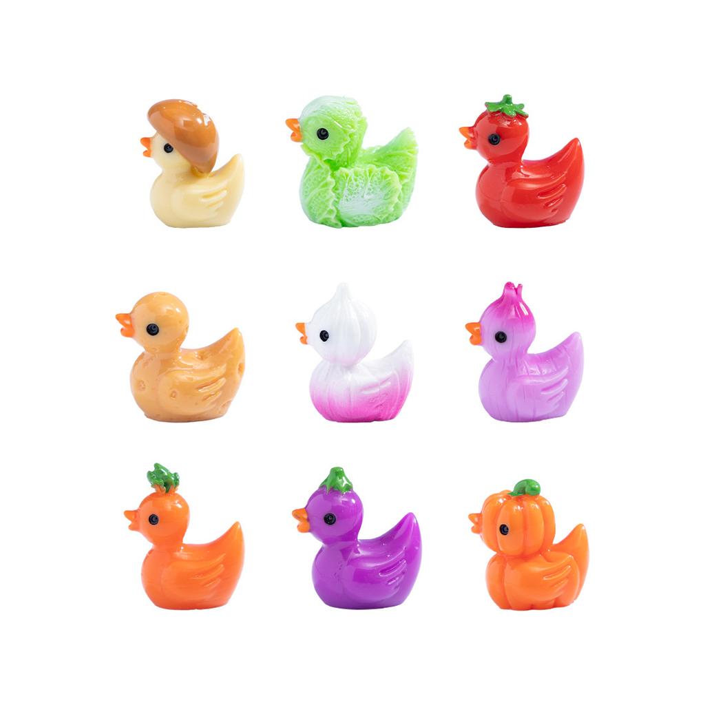 10-100pcs Mini Resin Creative Vegetables Ducks Miniature Tiny Ducks Figures for Fairy Garden Micro Landscape DIY Decoration