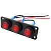 2.Switch Panel 1-6 Gang 12V for Boat, Truck, Automotive: On-Off Rocker Toggle with Red LED Light, Waterproof