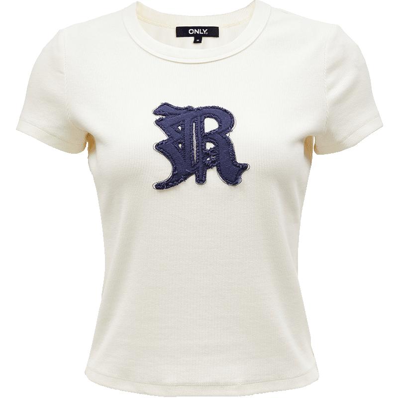 ONLY Women s Spring 2025 Slim Fit Letter T-Shirt M
