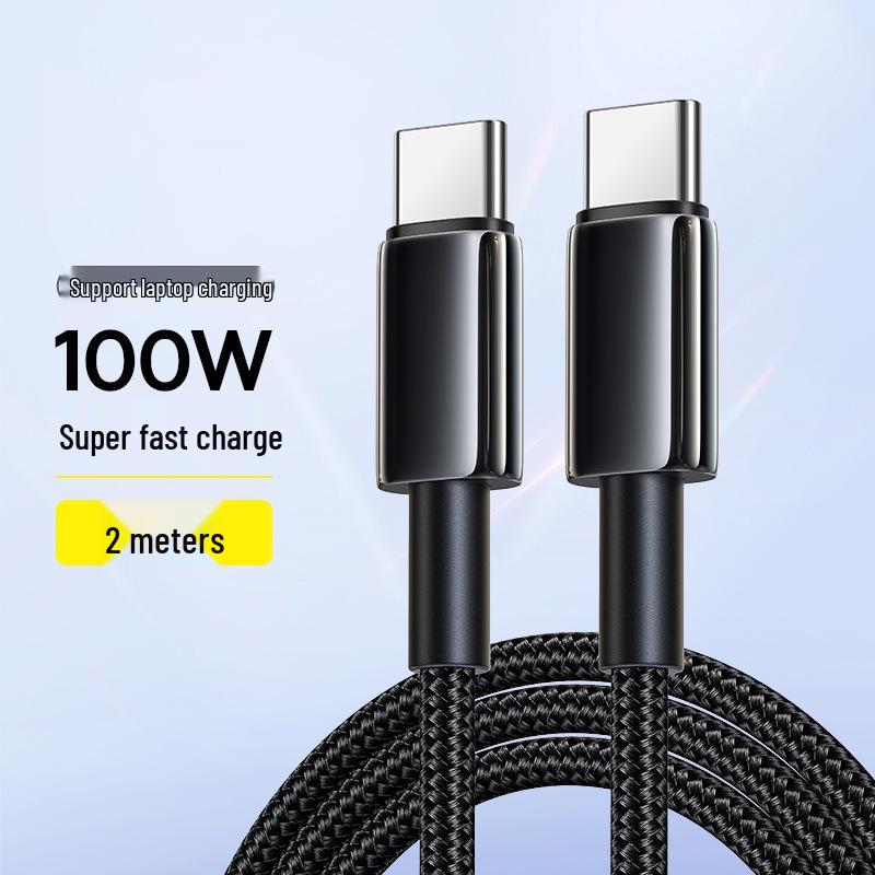 100W Dual-Head Type-C Fast Charging Cable for Apple 15, Honor, Huawei, Xiaomi & Tablets