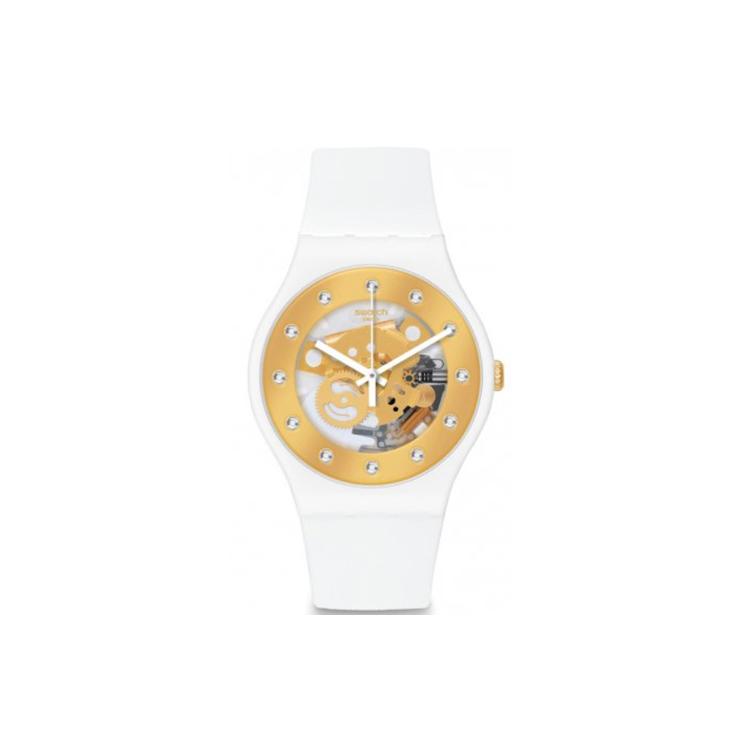 SWATCH Women s 41mm Gold Watch SUOZ148 SUOZ148 White
