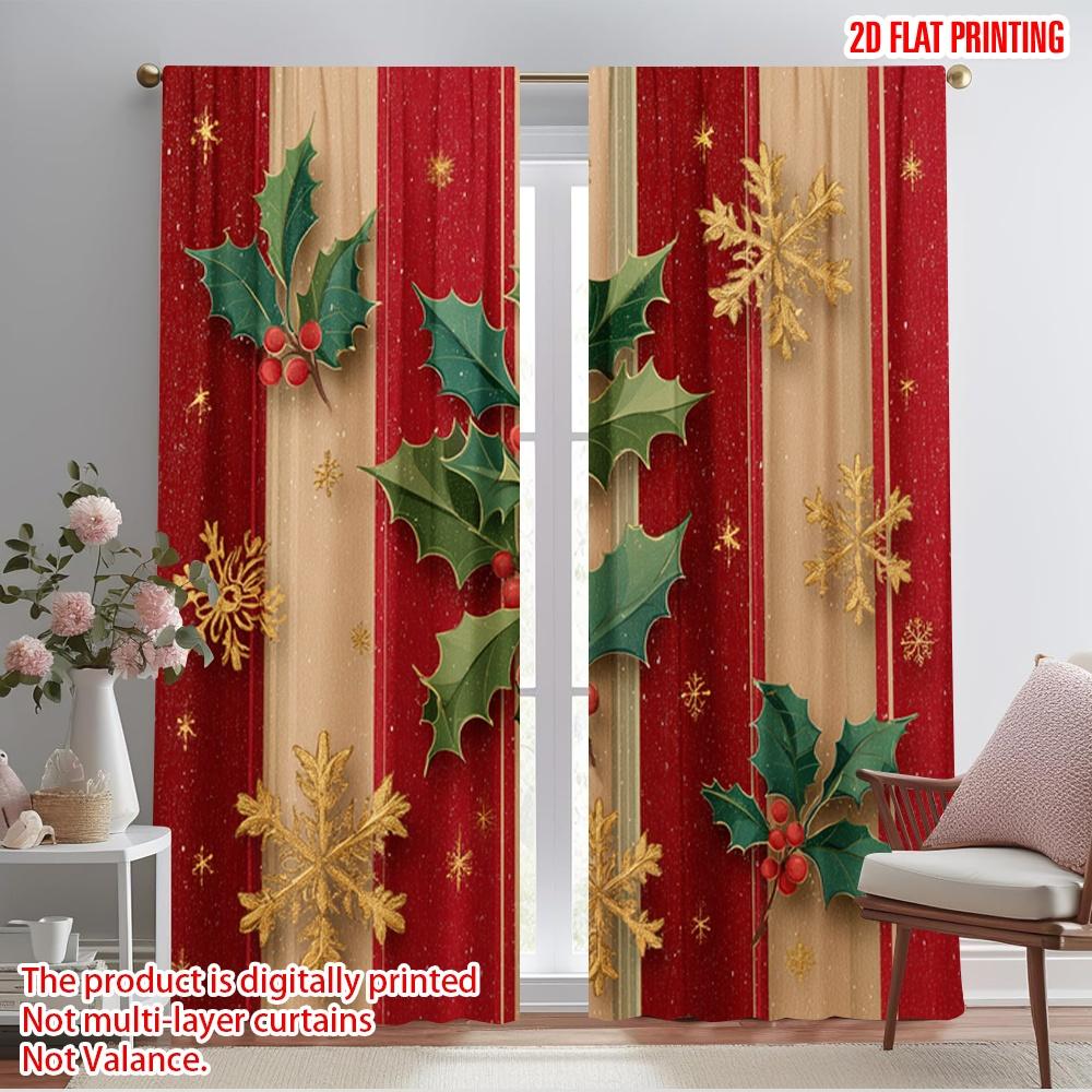 

2pcs,2D plane printing Curtains Roller Blinds The True Spirit of Christmas Quote Versatile Polyester (without rod) Festive Use 52.50×116.00 CM 2pcs