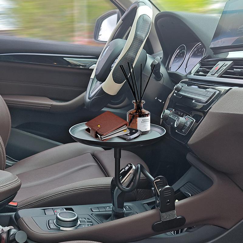 Clip On Car Tray Table Food Drink Holder Desk Plastic Portable Dining Workstation for Vehicle