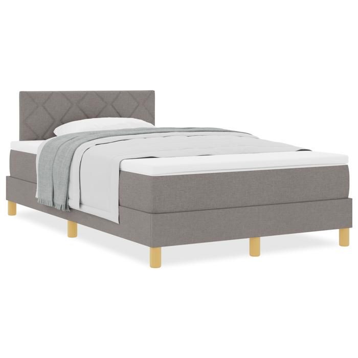 VidaXL Lit à ressorts avec matelas taupe 120x200 cm en tissu 3338990