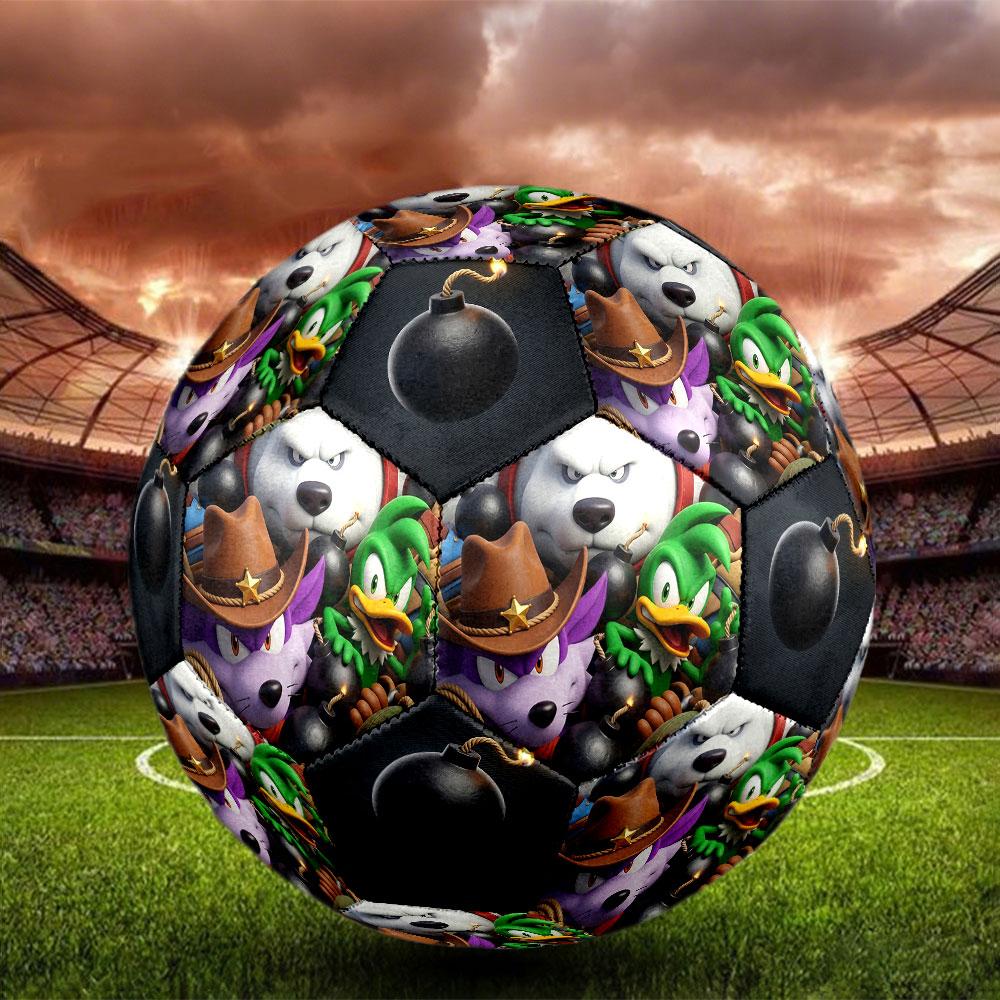 1pc Sonic the Hedgehog Soccer Ball Size 5 Indoor Soccer Ball Fashion Colorful Backyard Game - Great For Sports Fans Gift HE62