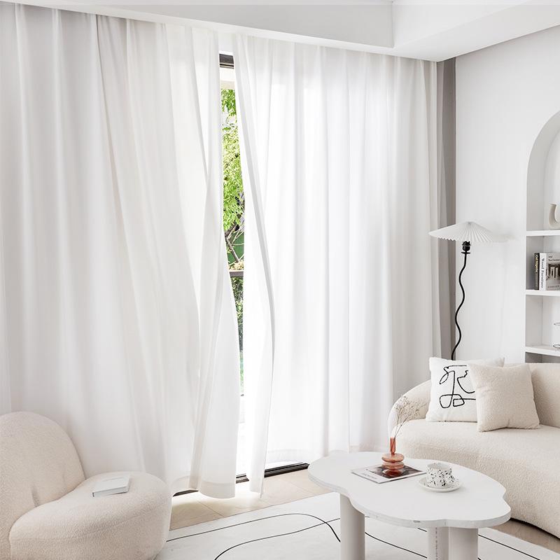 Nordic Semi-Shading Heat Insulation Gauze Curtain: Light-Filtering, Privacy-Ensuring for Living Room & Balcony.