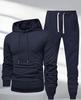 Hooded Casual Tracksuit Set: Solid Color, Versatile Sweatshirt & Sweatpants for Autumn
