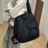 Solid Color Nyl 2026 New Product Student Backpacks Zipper Popular Casual Shoulder Bag  Soft Versatile Commuting Handbag