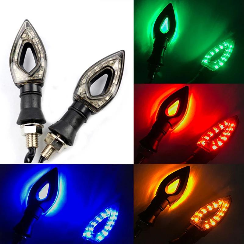 Motorcycle 12 LED Turn Signals Lights Amber Blade Lamp Short Turn Signal Lights Indicator Blinkers Flashers Moto Accessories 12v