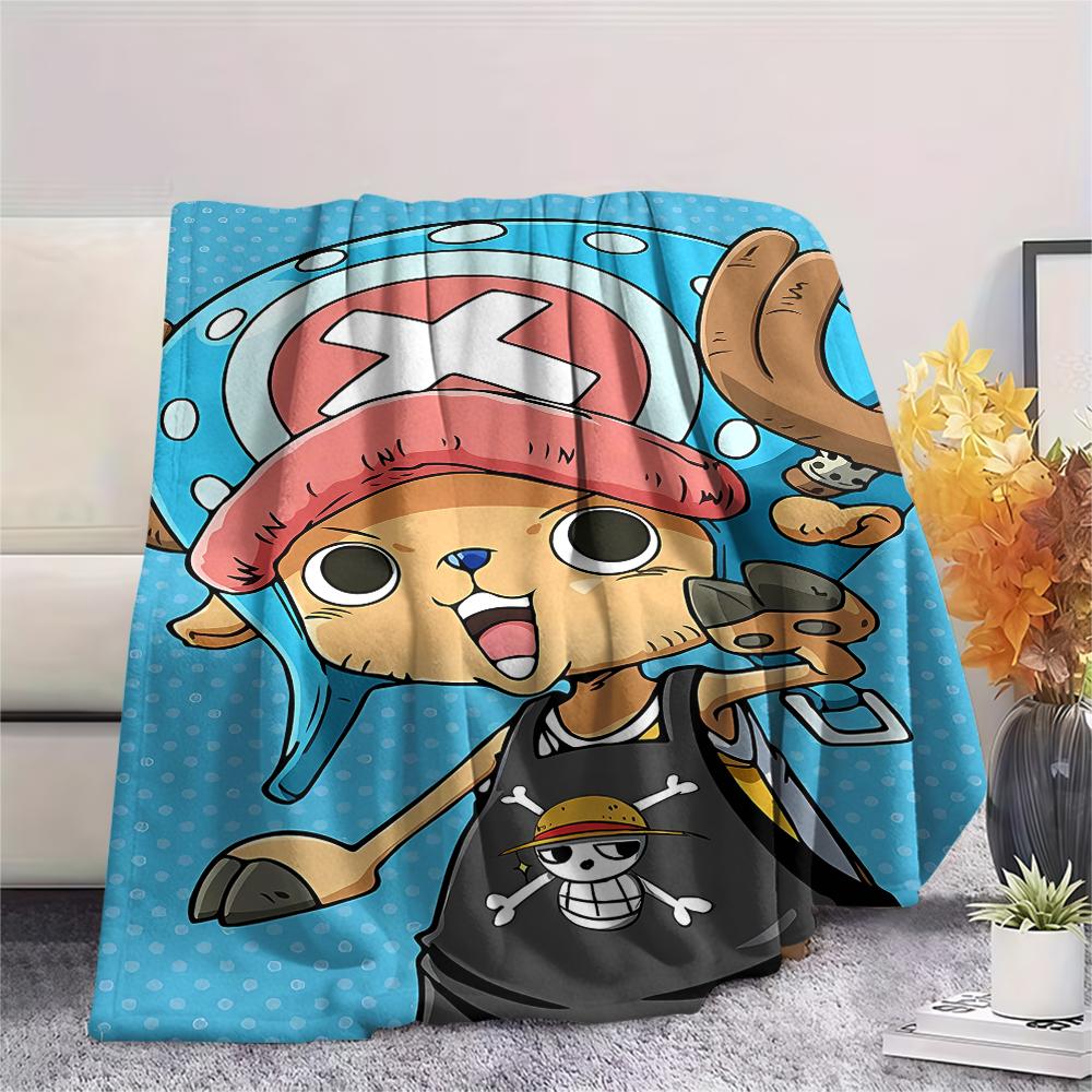 One Piece Charakter Print Flaneldecke, Hohe Qualität, Bequem für alle Jahreszeiten, Heimdekoration, Wärme und Komfort, Perfekt für Weihnachtsgeschenke